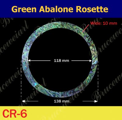 Bruce Wei, 5pcs Green Abalone Rosette / inside= 118mm, W=10 mm (CR6)