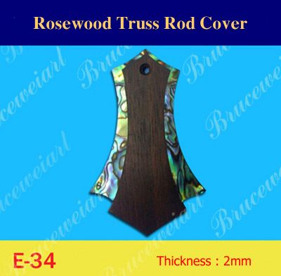 Bruce Wei, Rosewood Truss Rod Cover w/ Abalone Inlay ( E-34 )