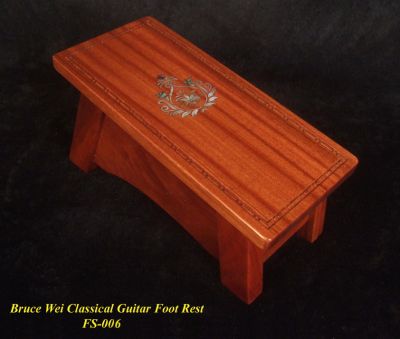 Solid Mahogany Guitar Foot Rest Foot Stand,Wood engraved (FS-006)