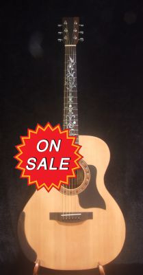 ON SALE - Bruce Wei Solid Mahogany OM Acoustic Guitar Mop & Abalone Inlay, Soft-Bag G-4275