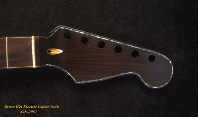 Bruce Wei Solid Macassar Ebony Electric Guitar Neck fit Stratocaster, Eagle inlay GN-2051 