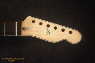 Bruce Wei handmade Solid Hard Maple Electric Guitar Neck fit Telecaster, Tiger inlay GN-2055 