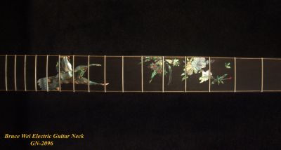 Handcrafted Electric Guitar Replacement TELE Neck, Solid Macassar Ebony, Bruce Wei GN-2096