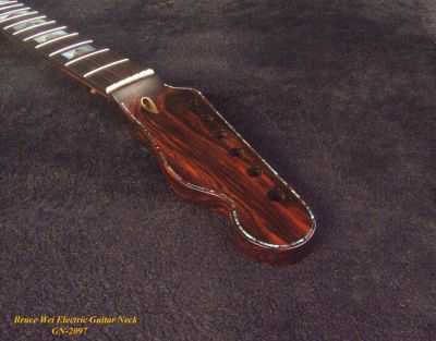 Handcrafted Electric Guitar Replacement Tele Neck, Solid Macassar Ebony, Bruce Wei GN-2097 