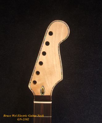 Electric Guitar Replacement Strat Neck, Handcrafted Solid Hard Maple, Eagle inlay, Bruce Wei GN-2102