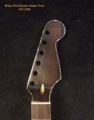 Electric Guitar Replacement Strat Neck, Solid Macassar Ebony, Eagle Inlay, Bruce Wei GN-2106