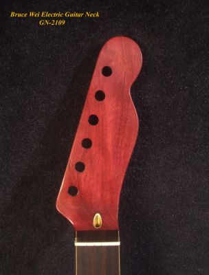 Handcrafted Electric Guitar Replacement TELE Neck, Solid Purple Heart, Vine inlay, Bruce Wei GN-2109 