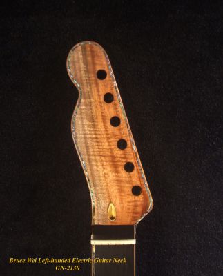 Handcrafted Left-handed Electric Guitar Replacement TELE Neck, Solid Curly Maple, CowBoy Inlay, Bruce Wei GN-2130