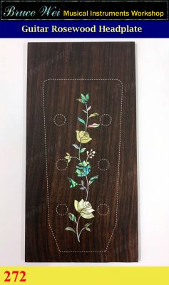 Bruce Wei, Guitar Part - Rosewood Headplate w/ Mop Art Inlay (272)