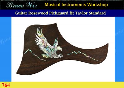 Bruce Wei, Guitar Part - Rosewood Pickguard Fit Taylor Standard, Eagle Inlay ( 764 ) 