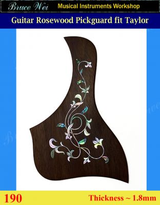 Bruce Wei, Guitar Part - Rosewood Pickguard W/ Mop Inlay fit Taylor 517e (190)