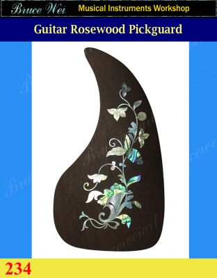 Guitar Handmade Rosewood Pickguard, Mother of pearl & Abalone Inlay, Bruce Wei ( 234 ) 