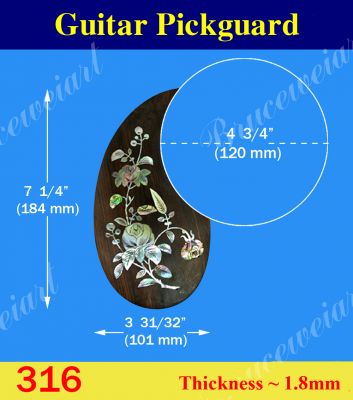 Bruce Wei, Guitar Left Hand Rosewood Pickguard W/ Mop Inlay ( 316 )