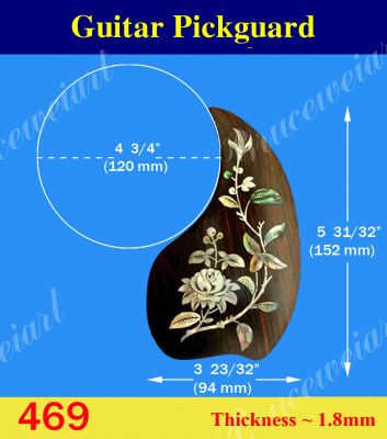 Bruce Wei, Guitar Part - Rosewood Pickguard W/ Mop Art Inlay (469)