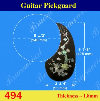 Bruce Wei, Guitar Part - Rosewood Pickguard W/ Mop Art Inlay ( 494 )