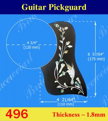 Bruce Wei, Guitar Part - Rosewood Pickguard W/ Mop Art Inlay (496)