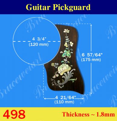 Bruce Wei, Guitar Part - Rosewood Pickguard W/ Mop Art Inlay (498)