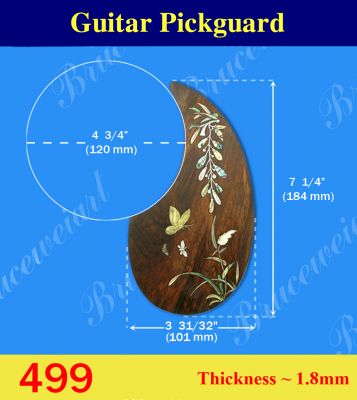 Bruce Wei, Guitar Part - Rosewood Pickguard W/ Mop Art Inlay (499)