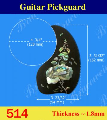 Bruce Wei, Guitar Part - Rosewood Pickguard W/ Mop Art Inlay (514)