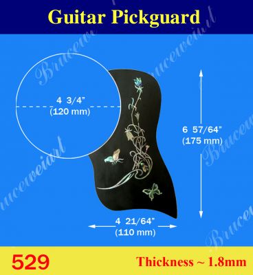 Bruce Wei, Guitar Part - Rosewood Pickguard W/ Mop Art Inlay ( 529 )