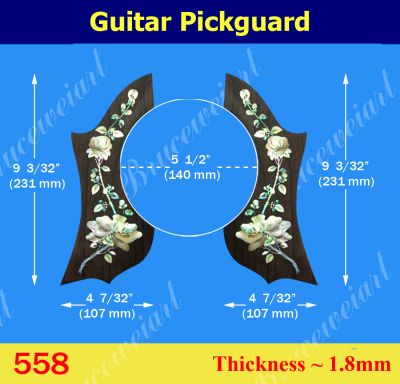 Bruce Wei, Guitar Part - Rosewood Pickguard W/ Mop Art Inlay 2pcs ( 558)