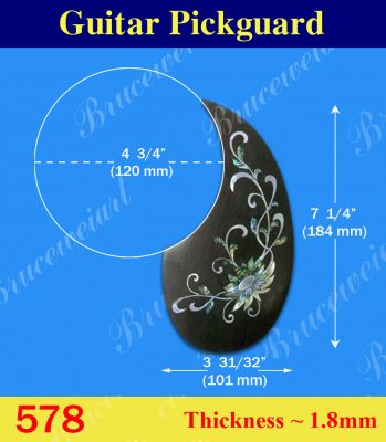 Bruce Wei, Guitar Part - Rosewood Pickguard W/ Mop Art Inlay ( 578 )