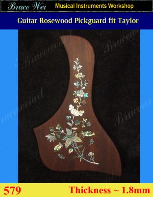 Bruce Wei, Guitar Part - Rosewood Pickguard Fit Taylor 517e, Mop Inlay (579)