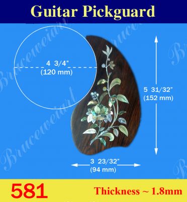 Bruce Wei, Guitar Part - Rosewood Pickguard W/ Mop Art Inlay ( 581 )