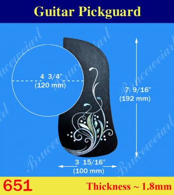 Bruce Wei, Guitar Part - Rosewood Pickguard W/ Mop Art Inlay ( 651 )