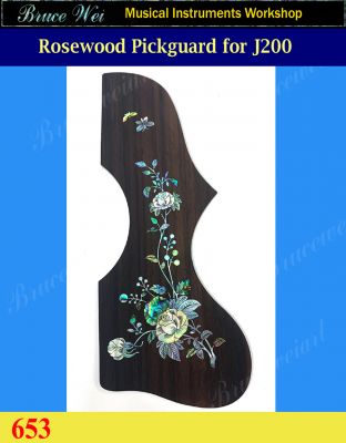Gibson J200 type Guitar Rosewood Pickguard , Mop & Abalone Inlay, Bruce Wei ( 653 ) 