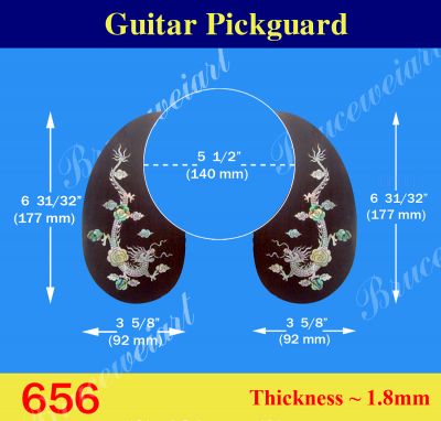 Bruce Wei, Guitar Part - Rosewood Pickguard W/ Mop Art Inlay 2pcs ( 656)