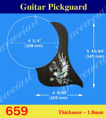 Bruce Wei, Guitar Part - Rosewood Pickguard W/ Mop Art Inlay ( 659 )