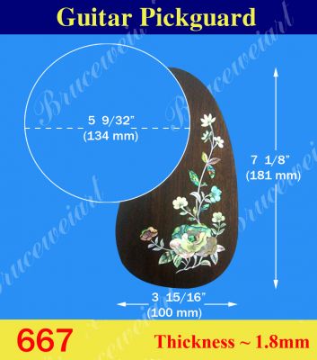 Bruce Wei, Guitar Part - Rosewood Pickguard W/ Mop Art Inlay ( 667 )