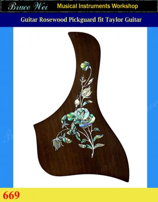 Bruce Wei, Guitar Part - Rosewood Pickguard Fit Taylor 517e, Mop Inlay ( 669 )