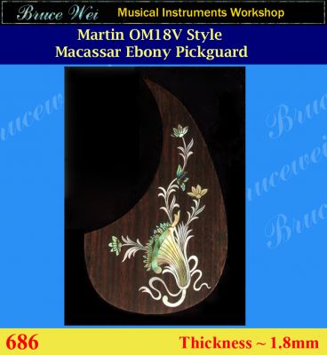 Bruce Wei, Martin OM18V Style, Rosewood Guitar Pickguard, MOP Inlay (686)