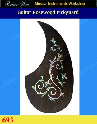 Bruce Wei, Guitar Part - Rosewood Pickguard W/ Mop Art Inlay ( 693 )