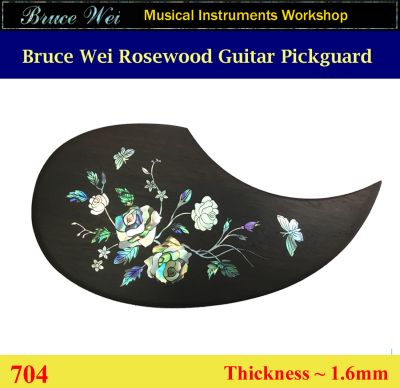 Bruce Wei, Guitar Rosewood Pickguard w/Mop Rose Inlay ( 704 )