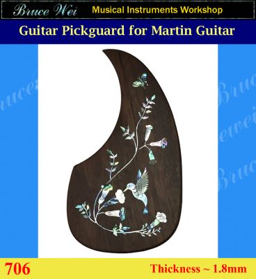 Bruce Wei, Guitar Rosewood Pickguard Mop Inlay fit Martin MA5 style ( 706 ) 