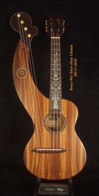 Bruce Wei Solid Acacia Tenor Harp Ukulele, Hard Case HU17-2058