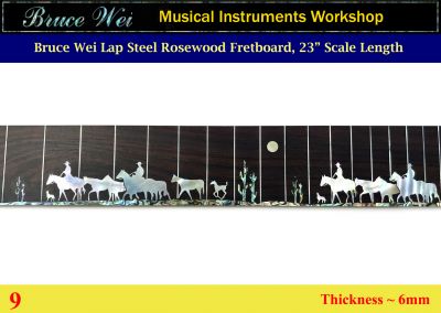 Lap Steel Guitar, Rosewood Fretted Fretboard, MOP & Abalone CowBoy Inlay, Scale 23