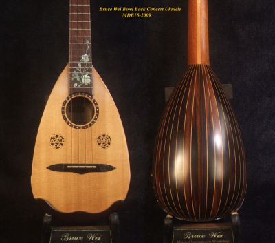 Bruce Wei Handmade Bowl Back Style Concert Ukulele, MOP Inlay MDB15-2009