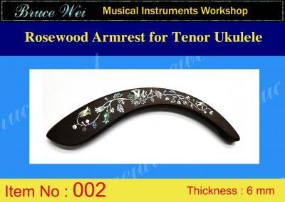For Tenor Ukulele, Handmade Solid Rosewood Armrest, Abalone & MOP Inlay, Bruce Wei (002)