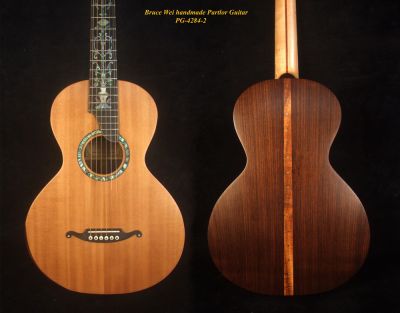 Handmade Spruce, Indian Rosewood Parlor Guitar, Classic Inlay, Bevelled Armrest, Soft-bag PG-4284-2