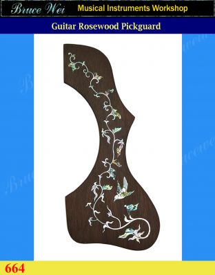 Bruce Wei, Guitar Part - Rosewood Pickguard W/ Mop Art Inlay ( 664 )