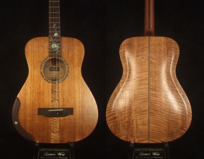 Hawaiian Koa, Curly Maple ARCH-BACK 4 String Tenor Guitar, TG-2051