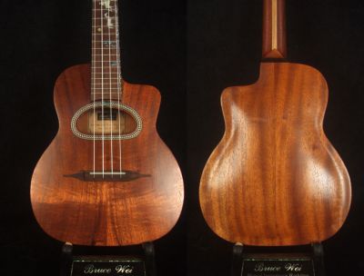 Hawaiian Koa, Mahogany ArchBack Gypsy Concert Ukulele, CowBoy Inlay GUT15-2005