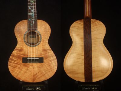 Curly Hawaiian Koa, Curly Maple Arch-Back Tenor Ukulele, UAG17-2016