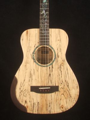Bruce Wei Spalted Maple 4 String Tenor Guitar, Mop Inlay TG-2043