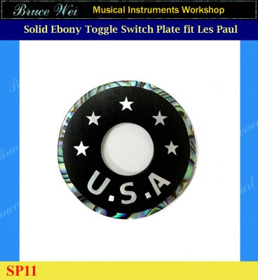 Bruce Wei, Solid Ebony MOP & Abalone Toggle Switch Plate fit Les Paul (SP11) 