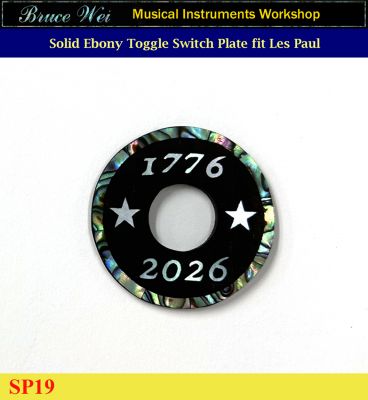 Free Shipping, Ebony Toggle Switch Plate 250th anniversary of the United States. Abalone & White MOP Inlay, Bruce Wei (SP19) 